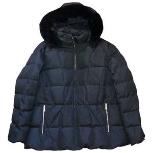 CALVIN KLEIN down puffer jacket w faux fur hood